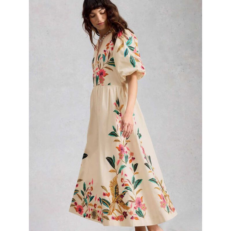White Stuff Maeve Embroidered Midi Dress image number 3